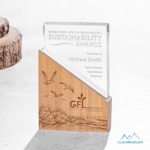 Awards and Trophies - Acrylic Awards - Rocheaux Rectangle Wood Award