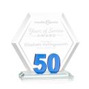 Riviera Anniversary Blue No 50 Polygon Crystal Award