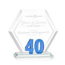 Riviera Anniversary Blue No 40 Polygon Crystal Award