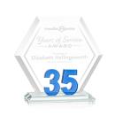 Riviera Anniversary Blue No 35 Polygon Crystal Award
