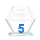 Riviera Anniversary Blue No 5 Polygon Crystal Award
