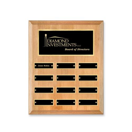 Awards and Trophies - Plaque Awards - Erindale (Vert) Perpetual Plaque - Red Alder/Gold