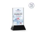 Walkerton Full Color Starfire/Black (Vert) Rectangle Crystal Award