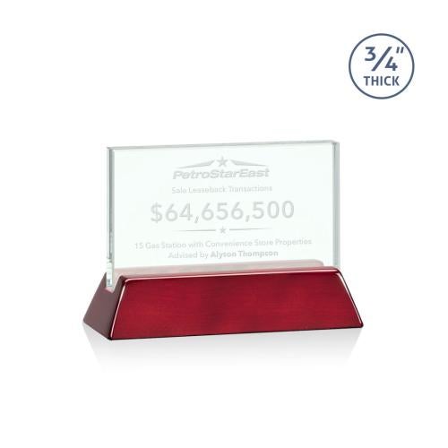 Awards and Trophies - Eco and Wood Awards - Walkerton Jade/Rosewood (Horiz) Rectangle Glass Award