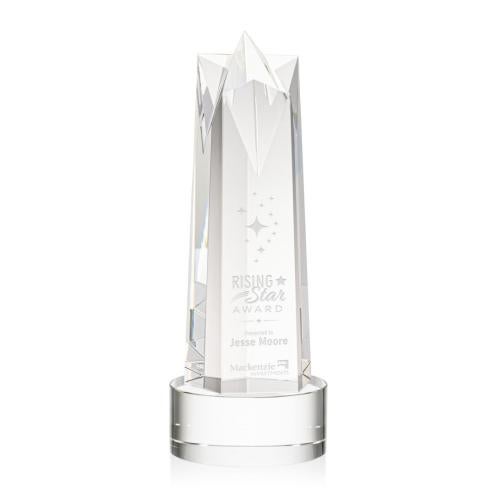 Awards and Trophies - Crystal Awards - Ellesmere Star on Marvel Base - Clear