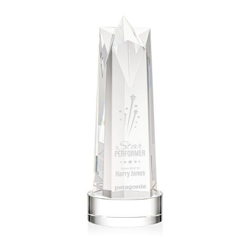 Awards and Trophies - Crystal Awards - Ellesmere Star on Stanrich Base - Clear