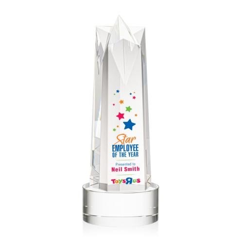Awards and Trophies - Crystal Awards - Ellesmere Full Color Clear on Marvel Obelisk Crystal Award