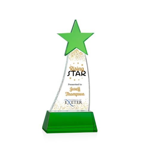 Awards and Trophies - Crystal Awards - Manolita Full Color Green/Green Star Crystal Award