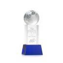 Soccer Ball Blue on Belcroft Base Globe Crystal Award