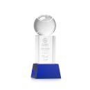 Tennis Ball Blue on Belcroft Base Globe Crystal Award