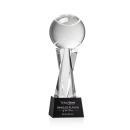 Tennis Ball Black on Grafton Base Globe Crystal Award