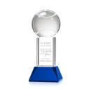 Tennis Ball Blue on Stowe Base Globe Crystal Award