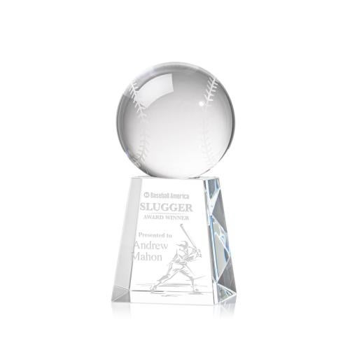 Awards and Trophies - Crystal Awards - Baseball Globe on Celestina Base Crystal Award