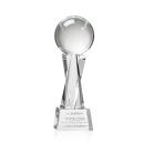 Baseball Clear on Grafton Base Globe Crystal Award