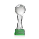 Baseball Green on Grafton Base Globe Crystal Award