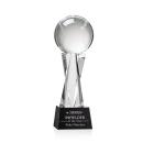 Baseball Black on Grafton Base Globe Crystal Award