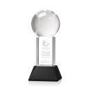 Baseball Black on Stowe Base Globe Crystal Award