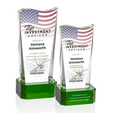 Violetta Full Color Green on Base Unique Crystal Award - Crystal Awards
