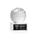 Basketball Globe on Hancock Base Crystal Award