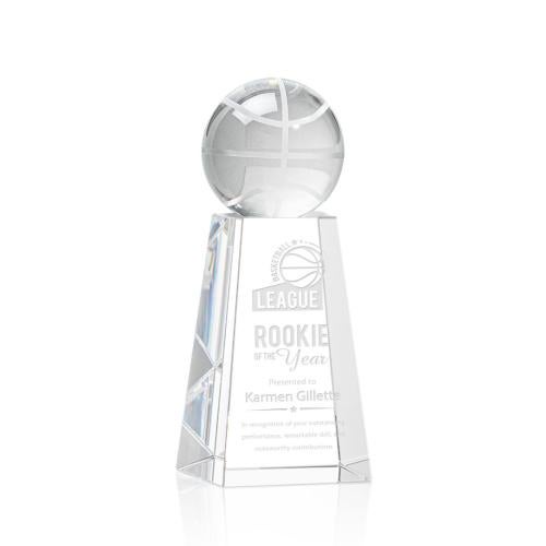 Awards and Trophies - Crystal Awards - Basketball Globe on Novita Base Crystal Award