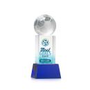 Soccer Ball Full Color Blue on Belcroft Globe Crystal Award