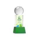 Tennis Ball Full Color Green on Belcroft Globe Crystal Award