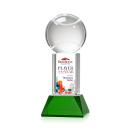 Tennis Ball Full Color Green on Stowe Globe Crystal Award