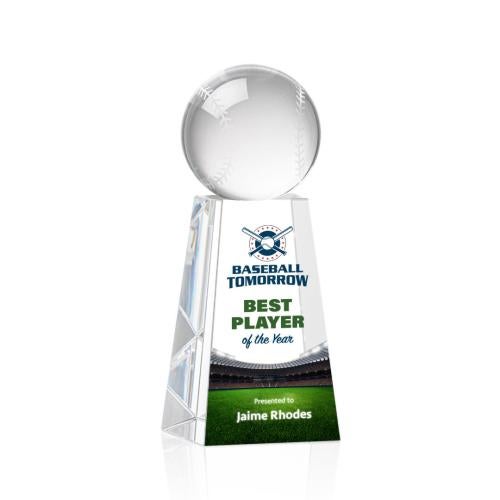 Awards and Trophies - Crystal Awards - Baseball Full Color Globe on Novita Crystal Award