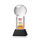 Baseball Full Color Black on Stowe Globe Crystal Award