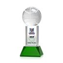 Basketball Full Color Green on Stowe Globe Crystal Award