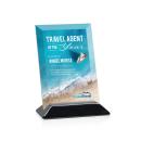 Embassy Full Color Starfire/Black (Vert) Rectangle Crystal Award