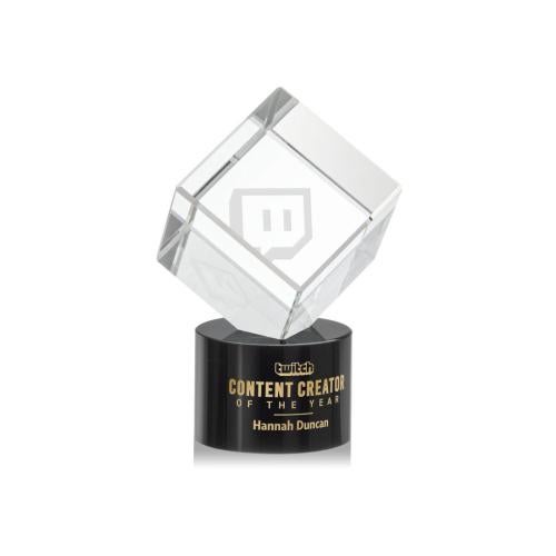 Awards and Trophies - Crystal Awards - Burrill Black on Marvel Base Square / Cube Crystal Award
