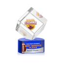 Burrill Full Color Blue on Paragon Base Square / Cube Crystal Award