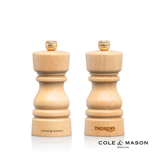 Promotional Products - Housewares - Salt & Pepper Mills - Cole & Mason™ London Collection Mills - Beachwood Natural