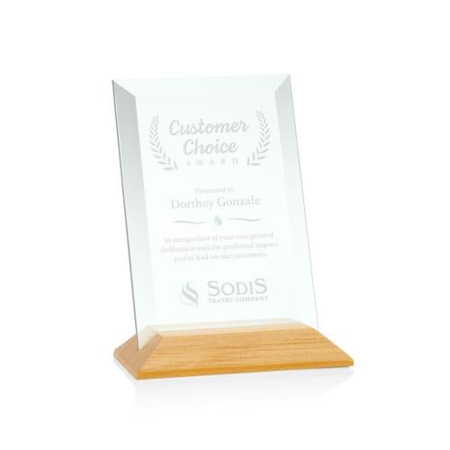 Awards and Trophies - Eco and Wood Awards - Embassy Jade/Bamboo (Vert) Rectangle Glass Award