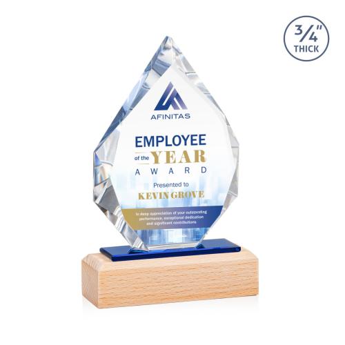 Awards and Trophies - Crystal Awards - Ibiza Full Color Peaks Wood Award