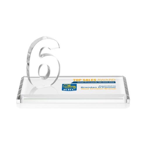 Awards and Trophies - Crystal Awards - Northam Milestone VividPrint ™ Clear Number Crystal Award