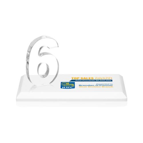 Awards and Trophies - Crystal Awards - Northam Milestone Full Color White Number Crystal Award
