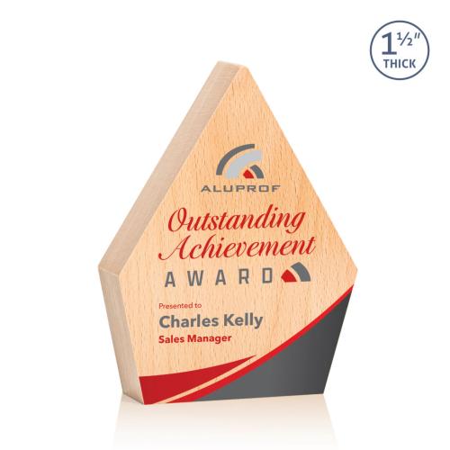 Awards and Trophies - Eco and Wood Awards - Leeds Full Color Diamond Wood Award
