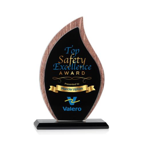 Awards and Trophies - Crystal Awards - Scollard Full Color Flame Wood Award