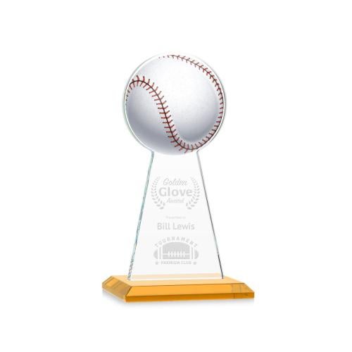 Awards and Trophies - Crystal Awards - Edenwood Baseball Amber Towers Crystal Award