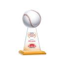 Edenwood Baseball Full Color Amber Towers Crystal Award