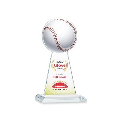 Awards and Trophies - Crystal Awards - Edenwood Baseball Full Color Clear Towers Crystal Award