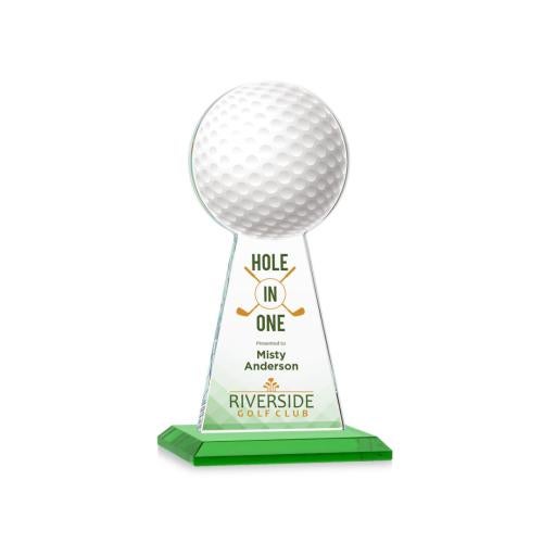 Awards and Trophies - Crystal Awards - Edenwood Golf Full Color Green Towers Crystal Award