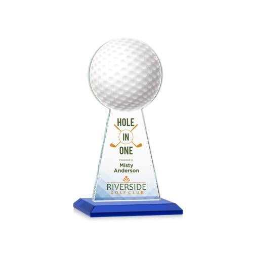 Awards and Trophies - Crystal Awards - Edenwood Golf Full Color Blue Towers Crystal Award