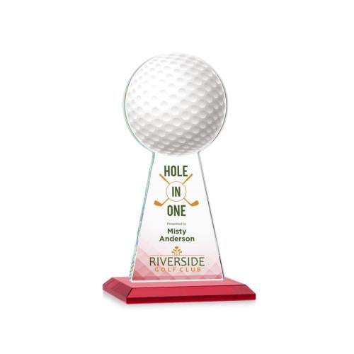 Awards and Trophies - Crystal Awards - Edenwood Golf Full Color Red Towers Crystal Award