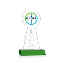 Laidlaw Full Color/Etch Green Towers Crystal Award