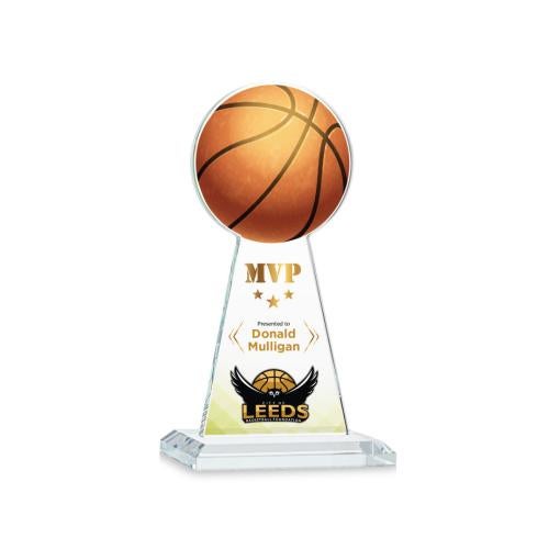 Awards and Trophies - Crystal Awards - Edenwood Basketball Full Color Clear Towers Crystal Award