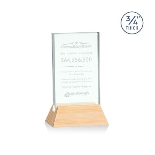 Awards and Trophies - Eco and Wood Awards - Walkerton Jade/Bamboo (Vert) Rectangle Glass Award
