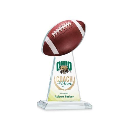 Awards and Trophies - Crystal Awards - Edenwood Football Full Color Clear Towers Crystal Award